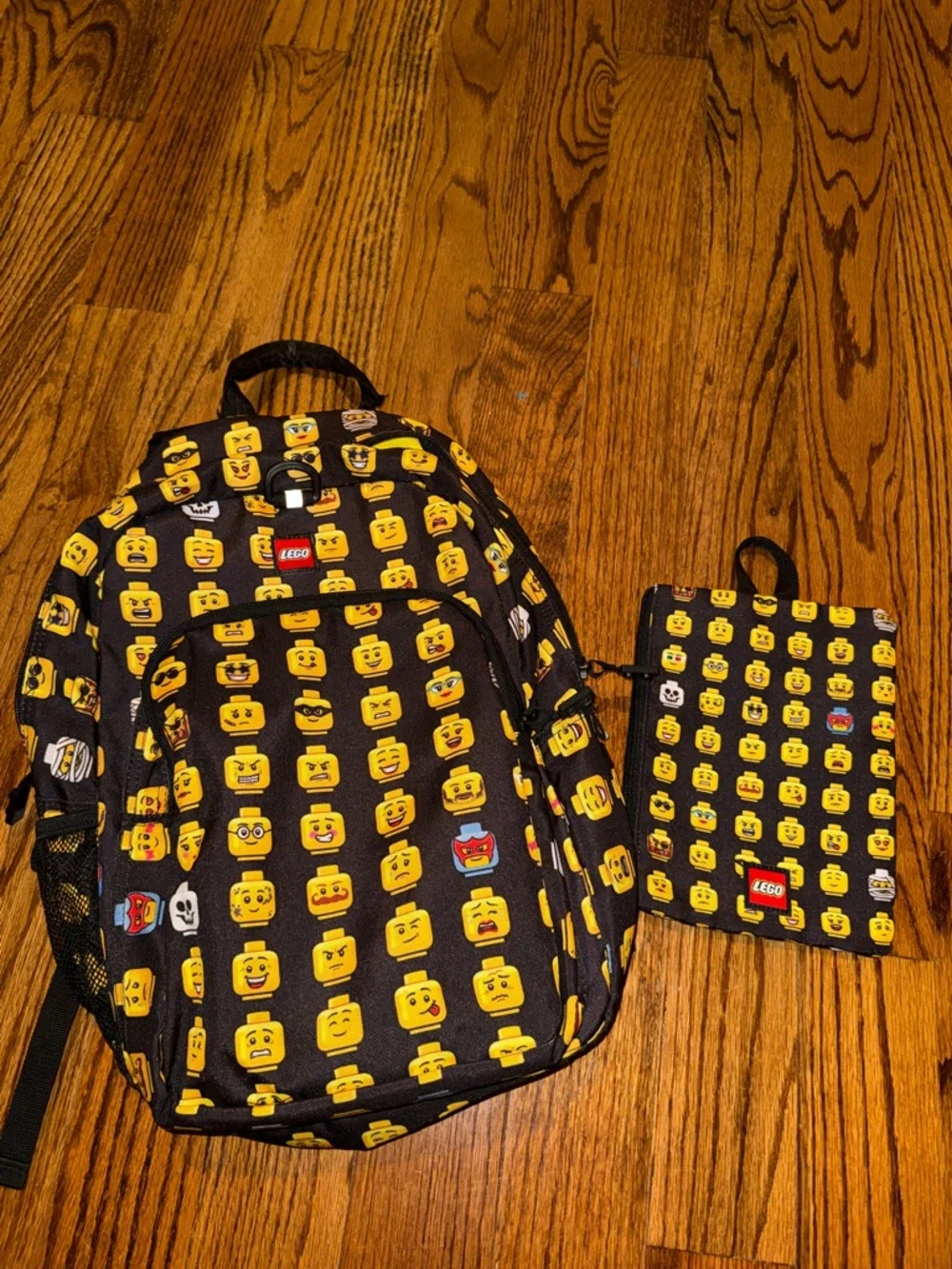 LEGO Heritage Classic Kids lego head School Backpack AND POUCH EUC